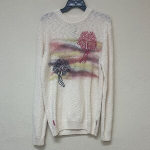 Scotch & Soda Cream Crewneck Sweater with Multicolor Floral size M